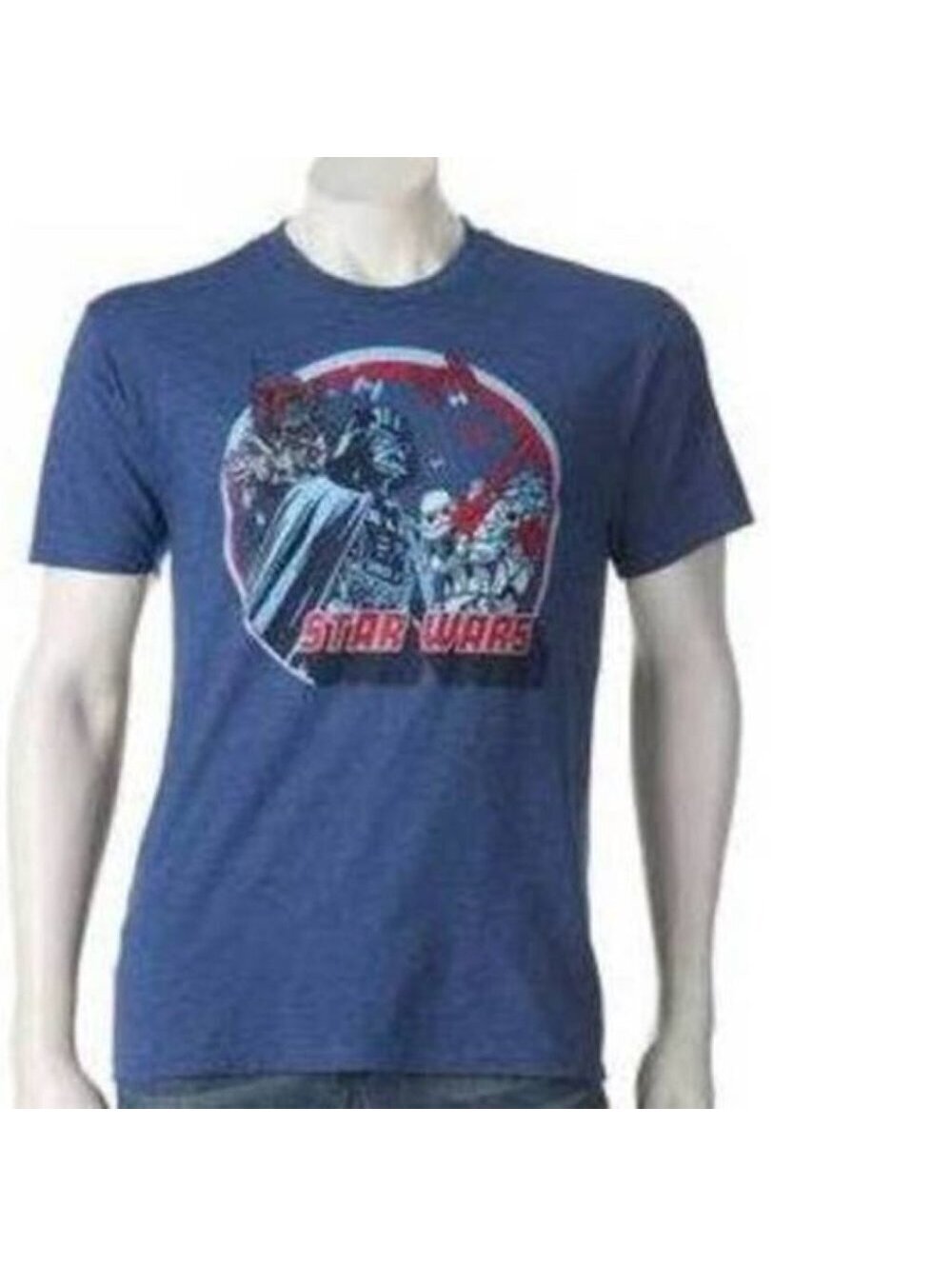 Disney Star Wars T-Shirt S Mens Blue Villain Short Sleeve Crew Tagless Tee